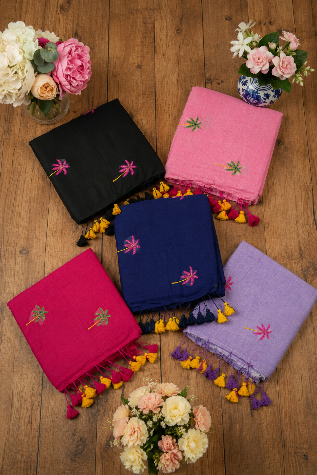Bengal Mul Cotton Embroidery Sarees
