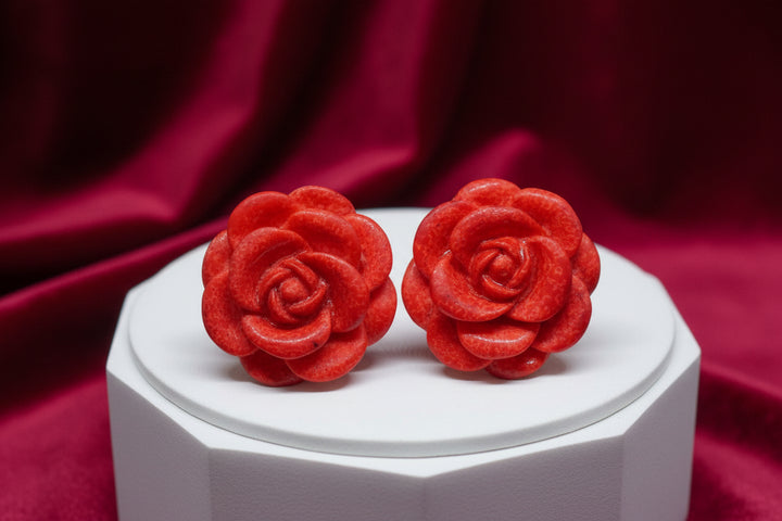 Multicolor Rose & Strawberry Stud Earrings (Mini) (4 sets)