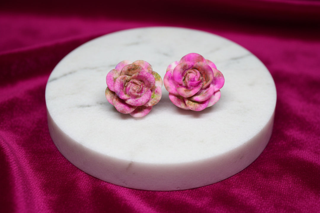 Multicolor Rose & Strawberry Stud Earrings (Mini) (4 sets)