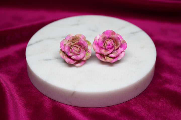 Multicolor Rose & Strawberry Stud Earrings (Mini) (4 sets)