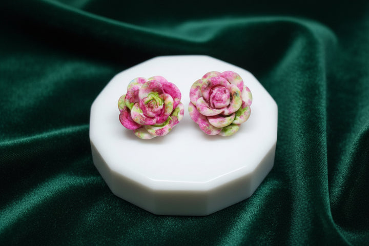 Multicolor Rose & Strawberry Stud Earrings (Mini) (4 sets)