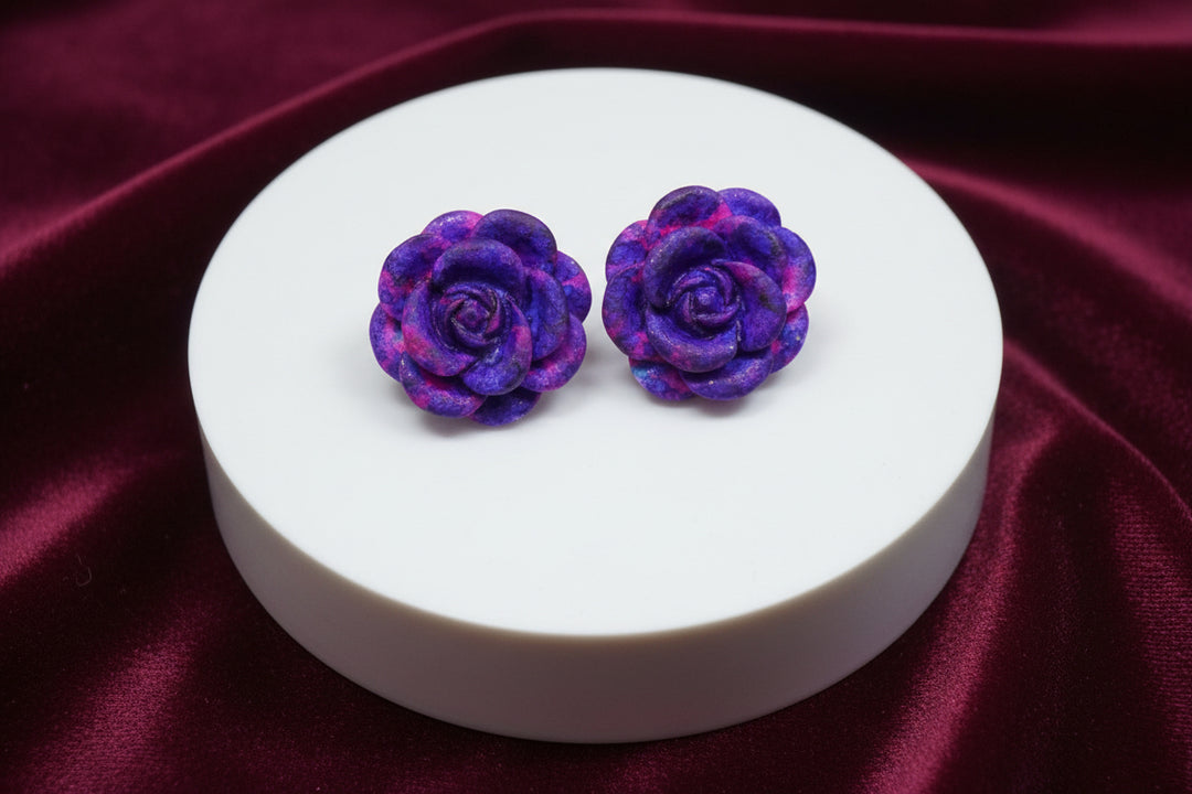 Multicolor Rose & Strawberry Stud Earrings (Mini) (4 sets)