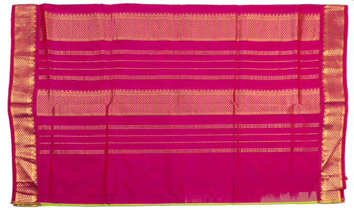 Slime Green Color Semi Jari Big Border Embossed Saree