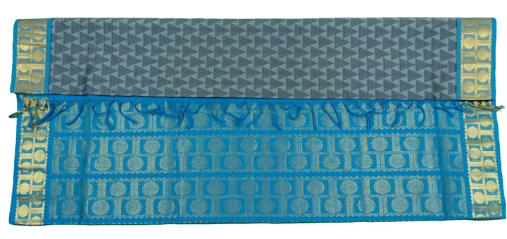 Gray Color Semi Jari Big Border Embossed Saree