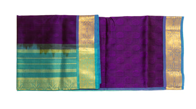 Purple Color Silk Cotton Saree