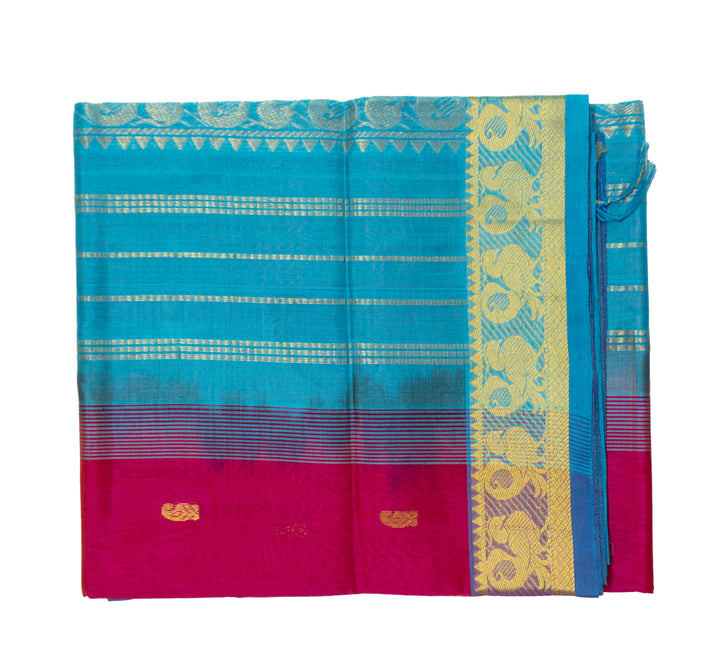 Magenta Pink Color Silk Cotton Saree