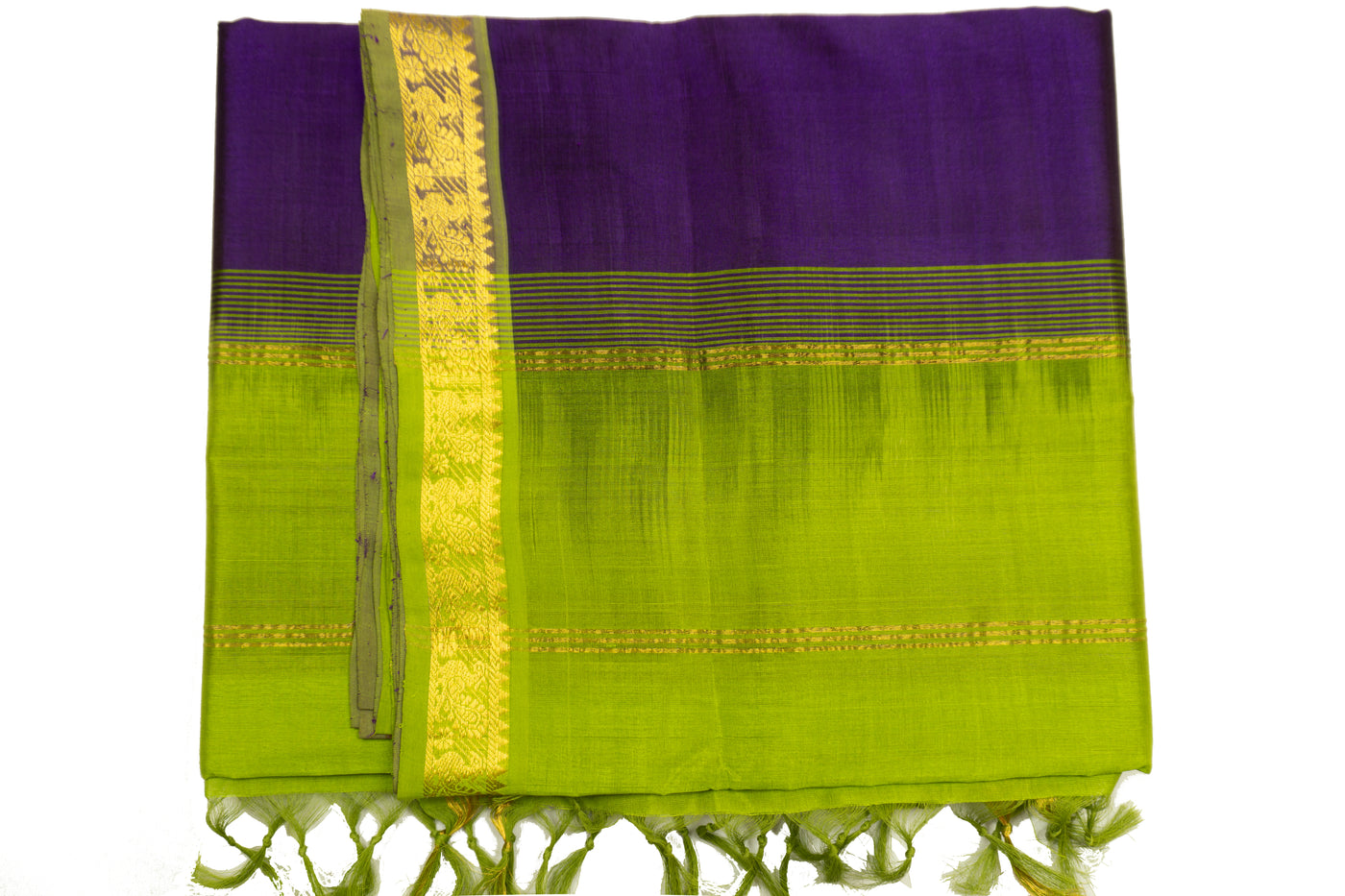 Dark Violet Color Silk Cotton Saree