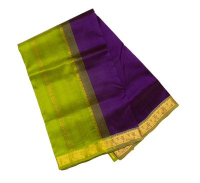 Dark Violet Color Silk Cotton Saree