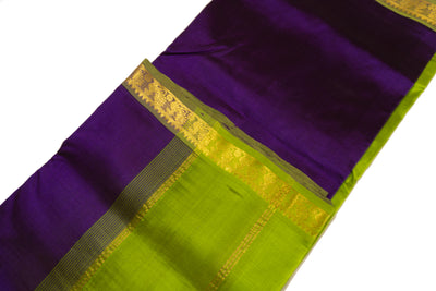 Dark Violet Color Silk Cotton Saree
