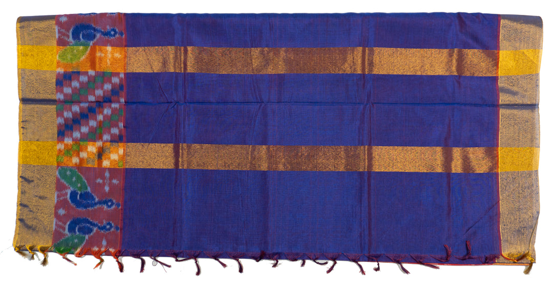 Pinkish Red Color Semi Kaddi Pochampalli Saree