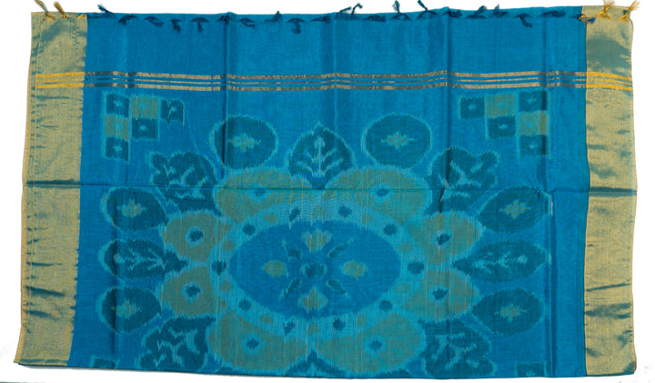 Gray Color Semi Kaadi Pochampalli Saree