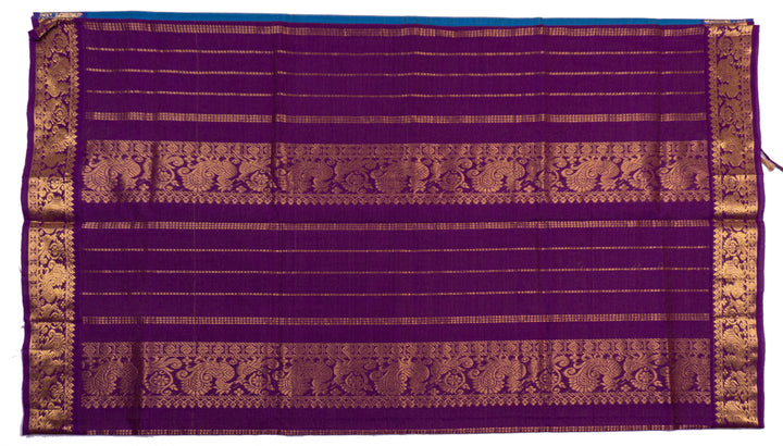 Sky-Blue Color Semi Silk Cotton Zari Vairavoosi Saree