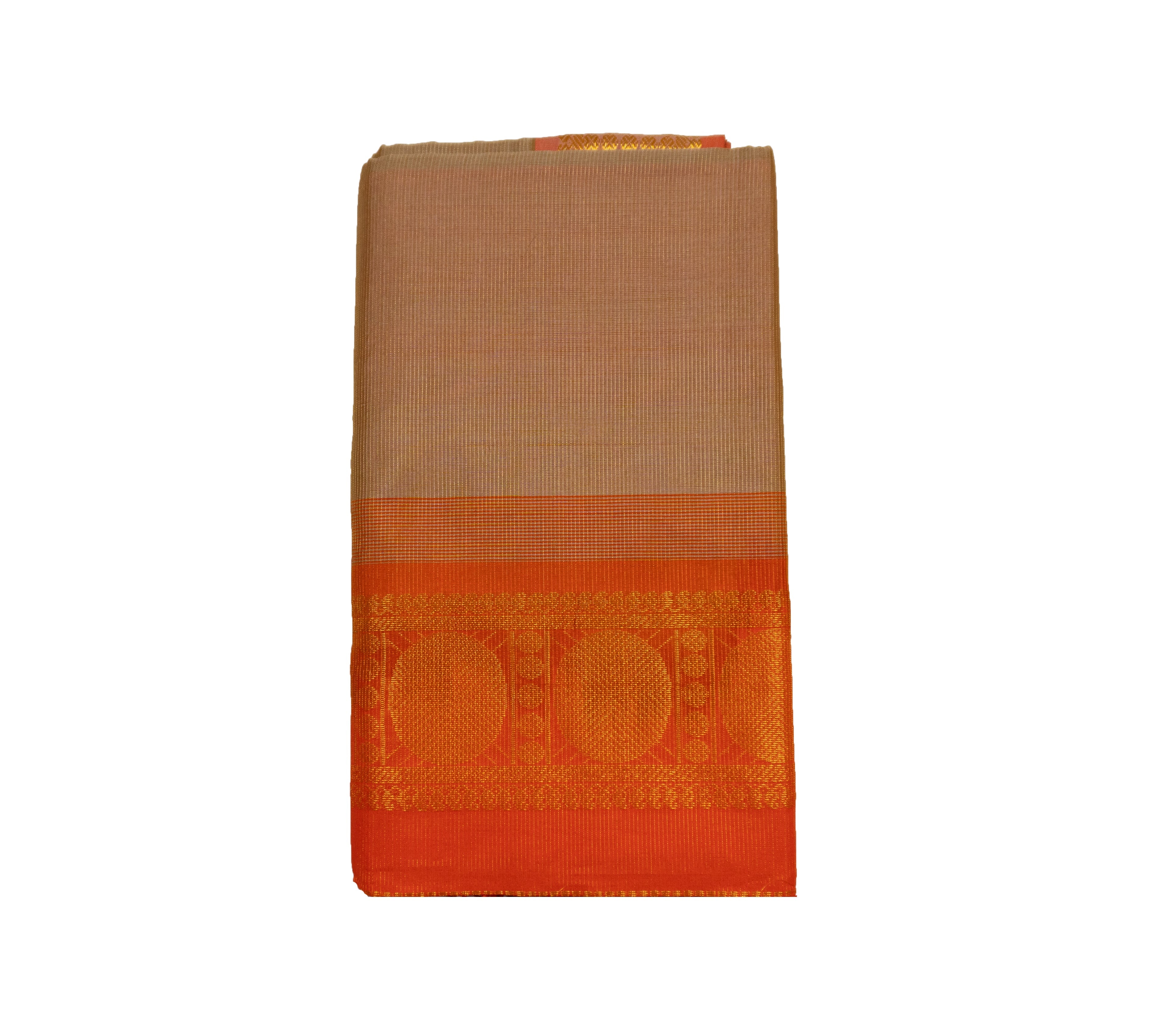 Beige Color Semi Silk Cotton Zari Vairavoosi Saree Vairavoosi Saree