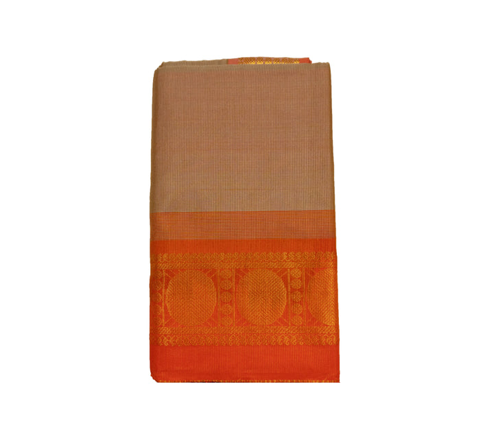 Beige Color Semi Silk Cotton Zari Vairavoosi Saree Vairavoosi Saree