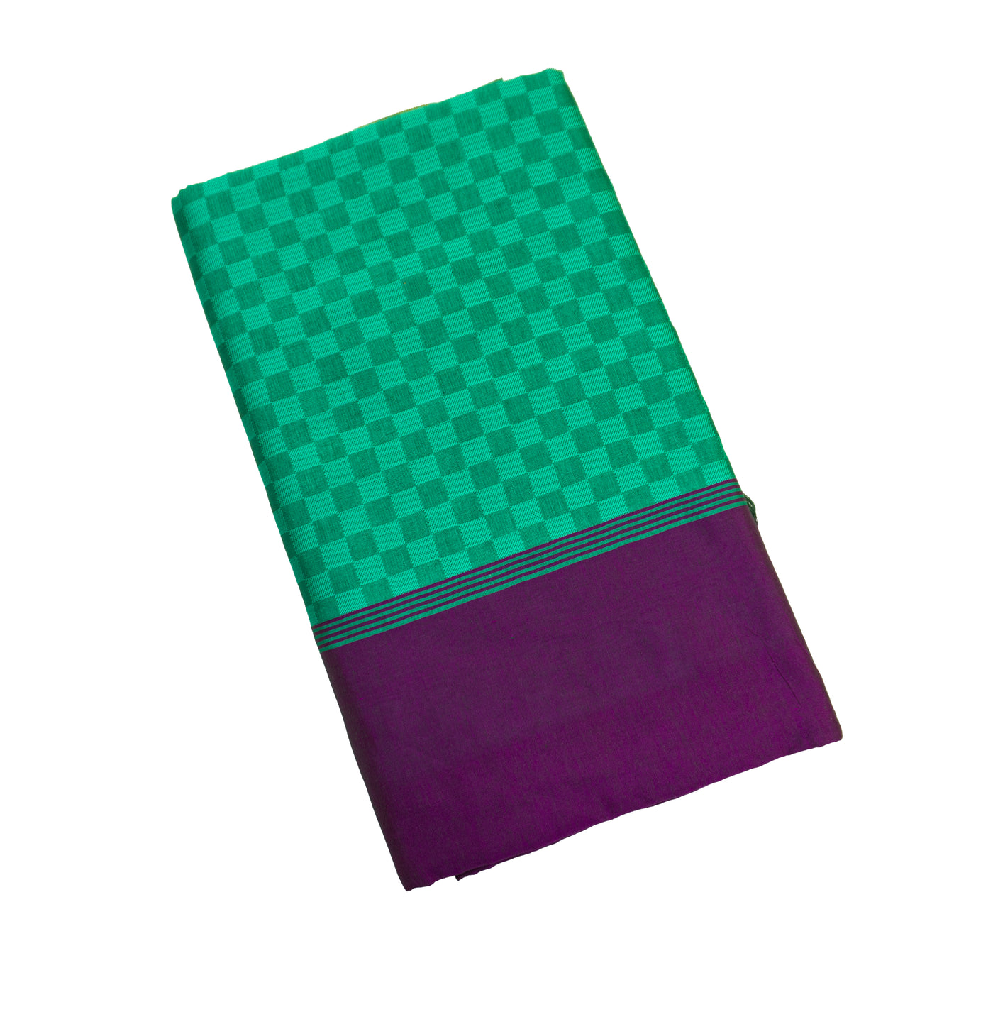 Emerald Green Color Semi Jari Cotton Saree