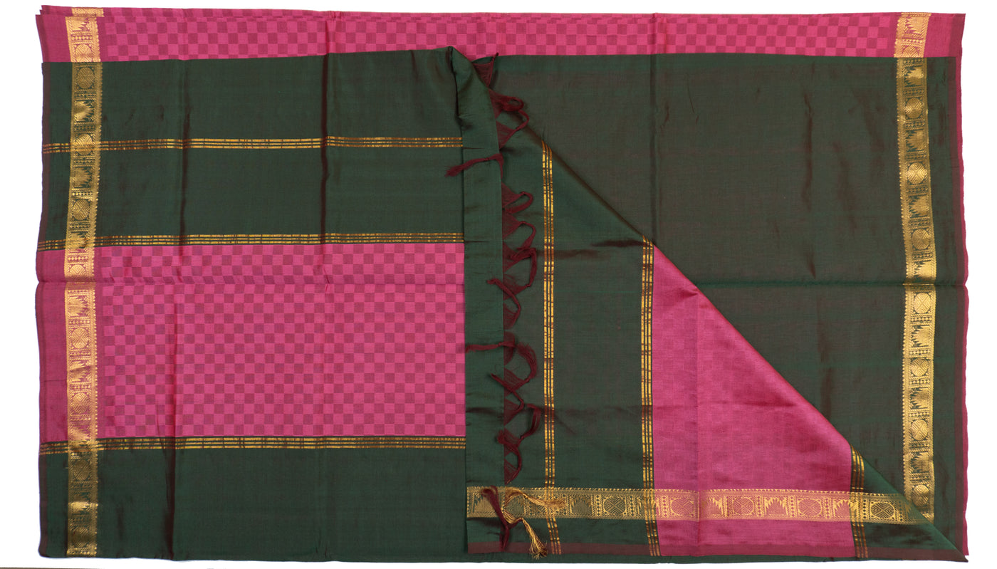 Pink Color Semi Jari Cotton Saree