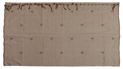 Beige Colour Cotton Embroidery Saree with contrast blouse