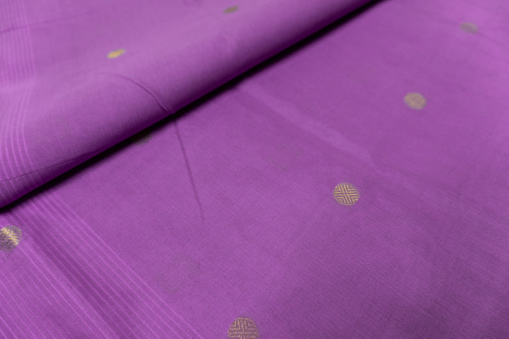 Purple Daffodil Color Semi Silk Cotton Saree with big butta