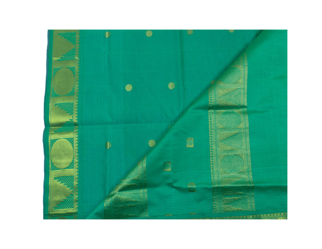 Purple Daffodil Color Semi Silk Cotton Saree with big butta