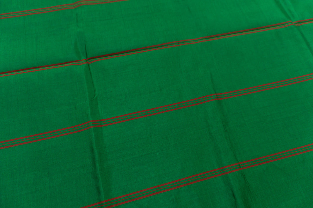 Red Color Semi Silk Cotton Plain Saree with Zari border