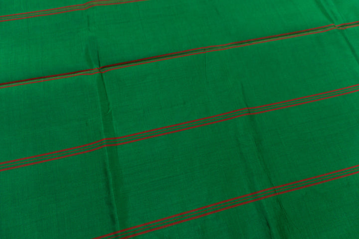 Red Color Semi Silk Cotton Plain Saree with Zari border