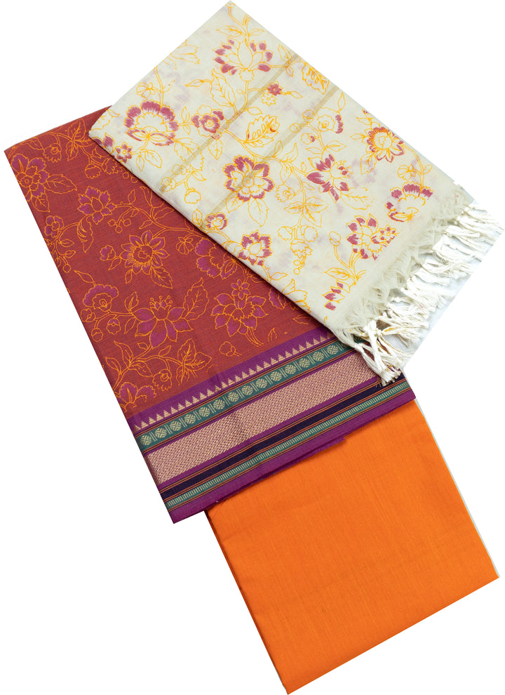 Red Color Cotton Chudi Material