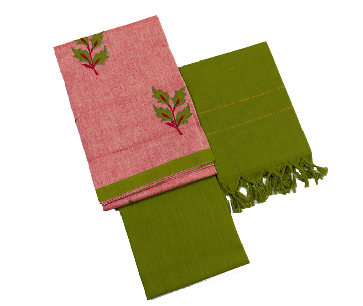 Dusty Pink Color Cotton Chudi Material