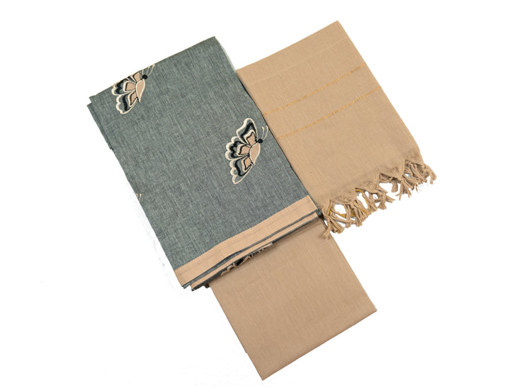 Grey Color Cotton Chudi Material