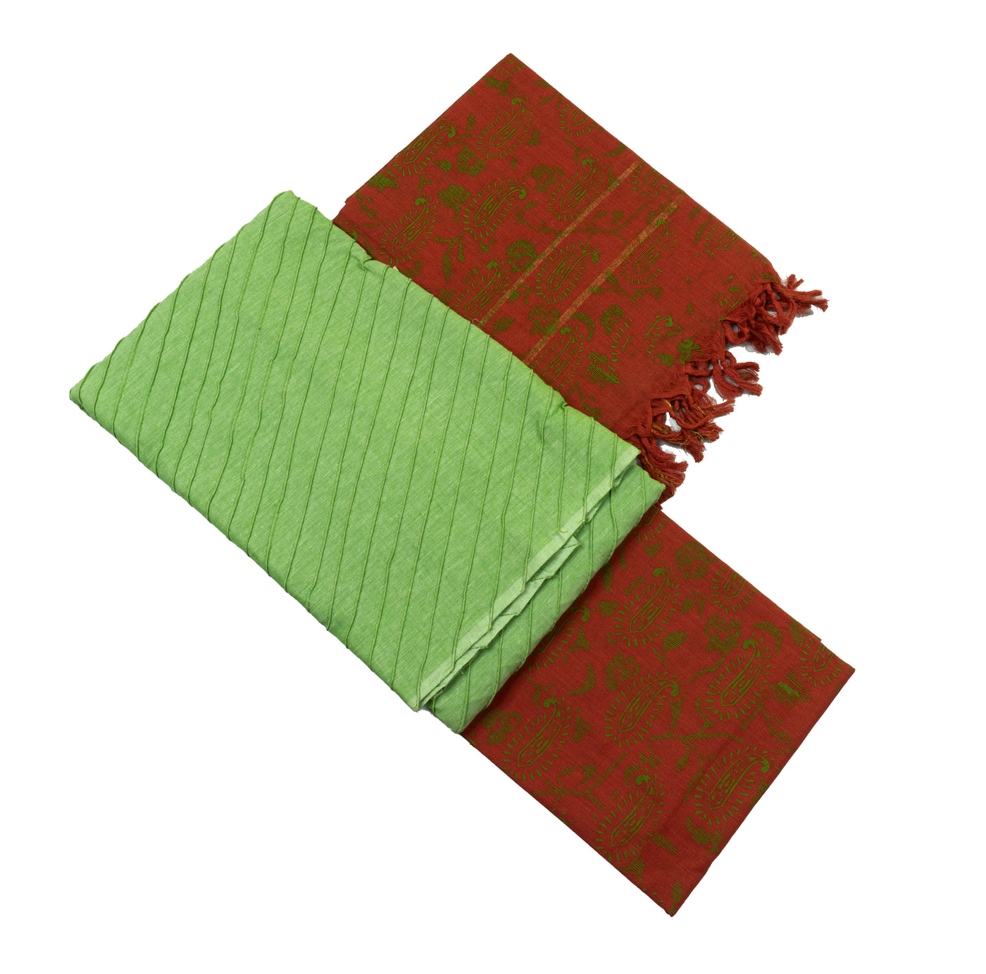 Green Thumb Color Cotton Chudi Material