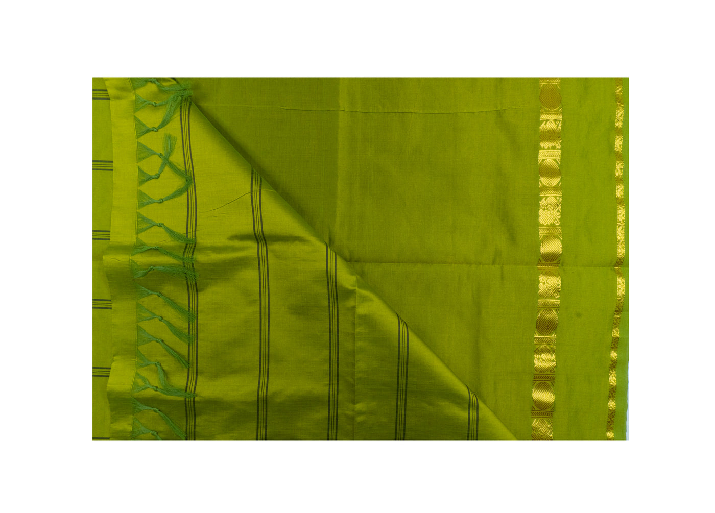 Dark Chocolate Brown Color Semi Silk Cotton Plain Saree with Zari border