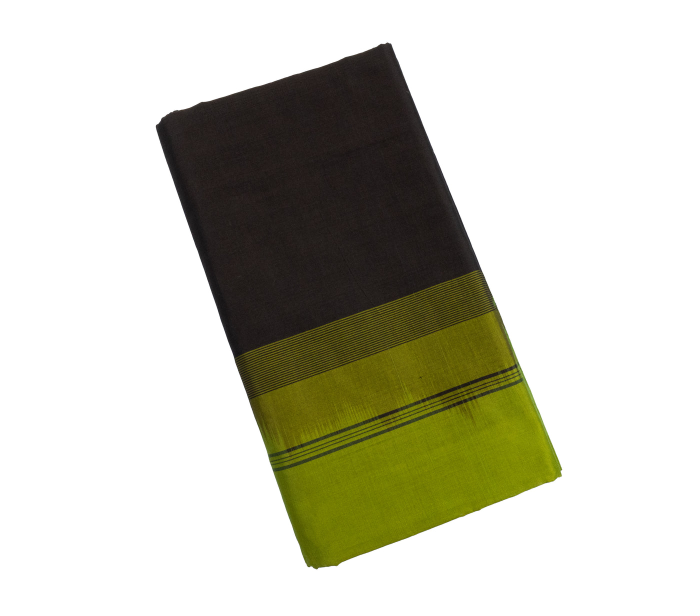 Dark Chocolate Brown Color Semi Silk Cotton Plain Saree with Zari border