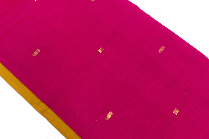 Magenta Pink Color Semi Silk Cotton Saree with butta