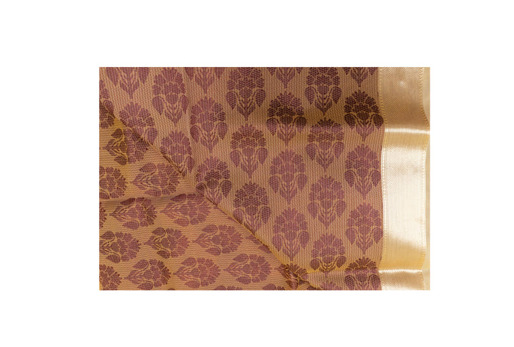 Orange Yellow Color Handloom Fancy Cotton Saree