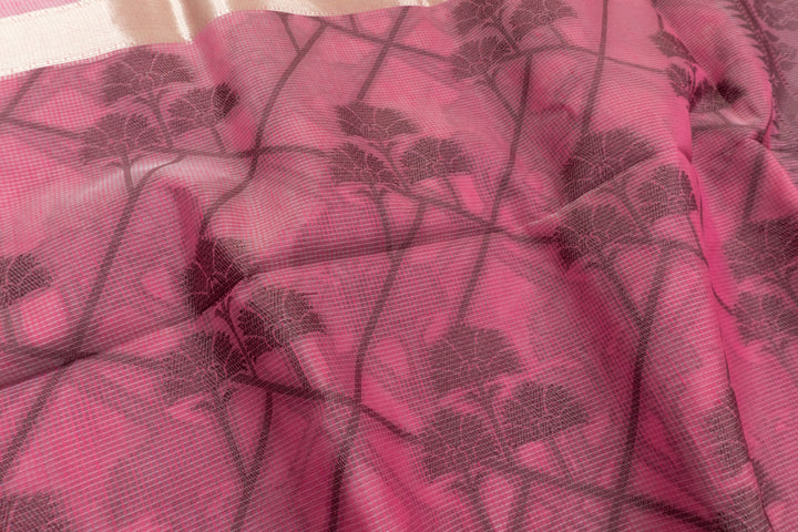 Bashful Pink Color Handloom Fancy Cotton Saree