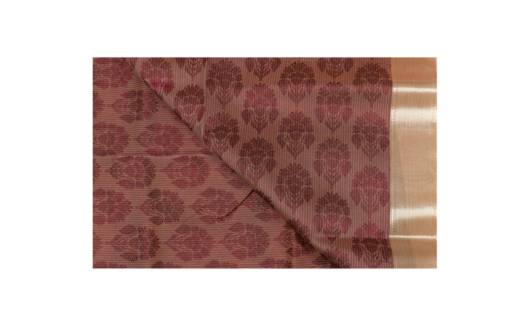 Pink Orange Color Handloom Fancy Cotton Saree