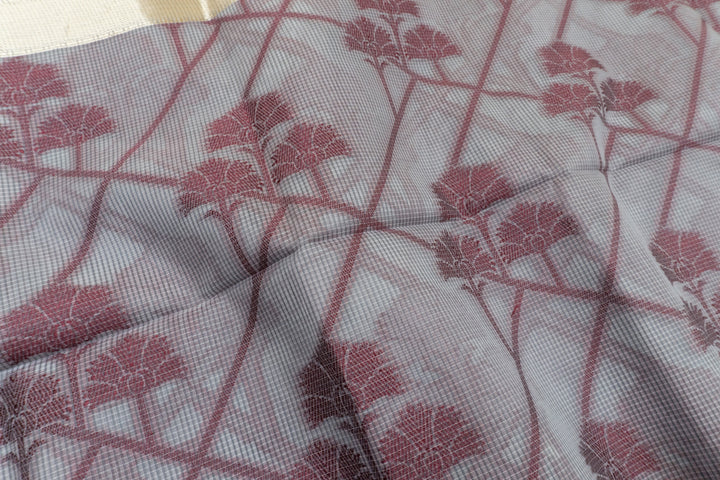 Sheet Metal Color Handloom Fancy Cotton Saree