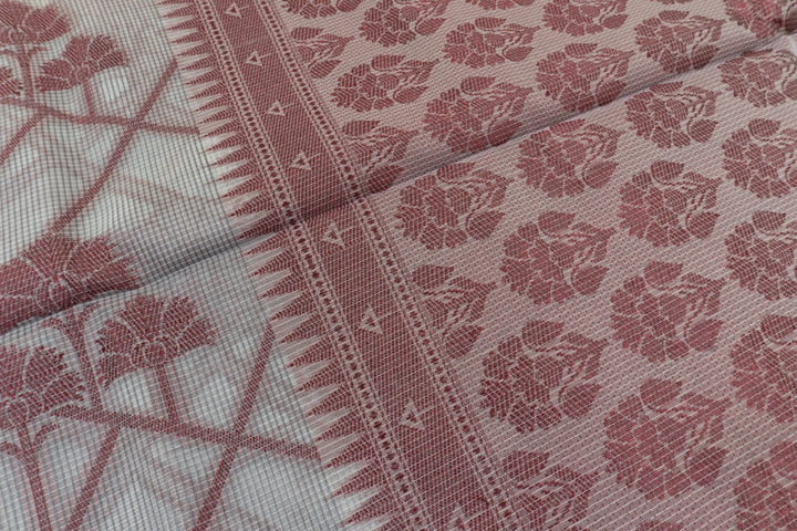 Sheet Metal Color Handloom Fancy Cotton Saree