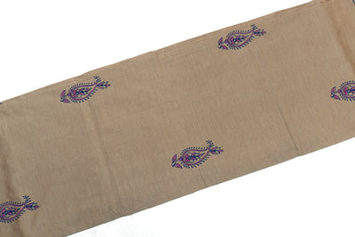 Beige Color Printed Cotton Saree with contrast blouse