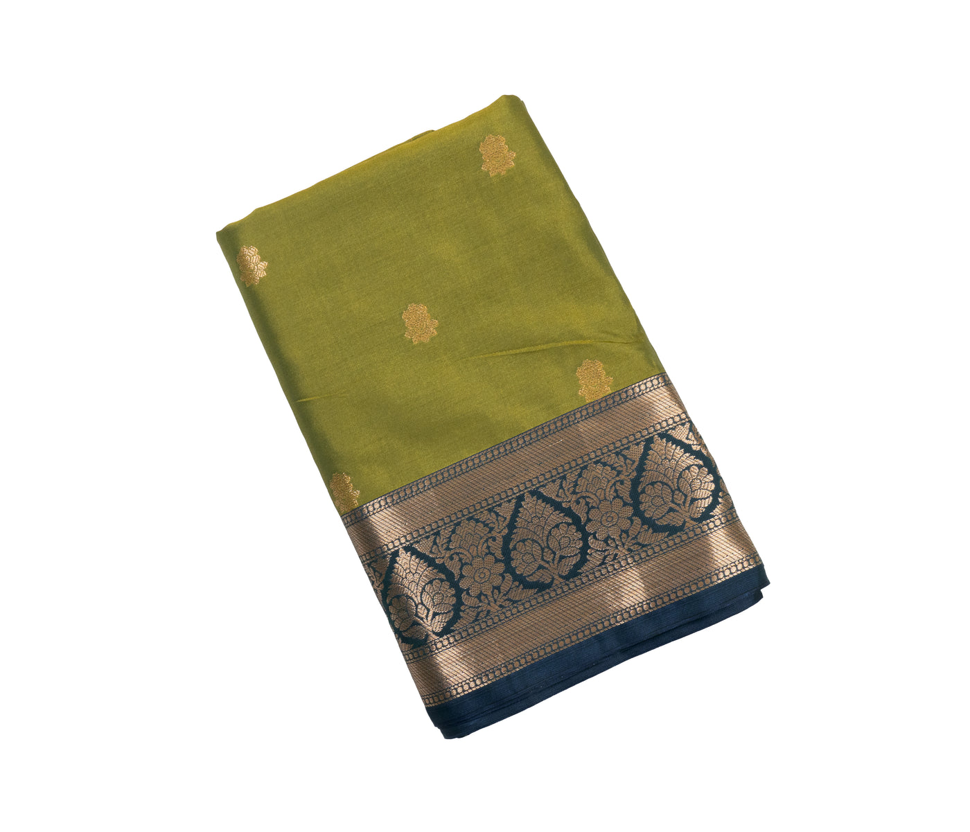 Dark Olive Color Rich Look Fancy Saree