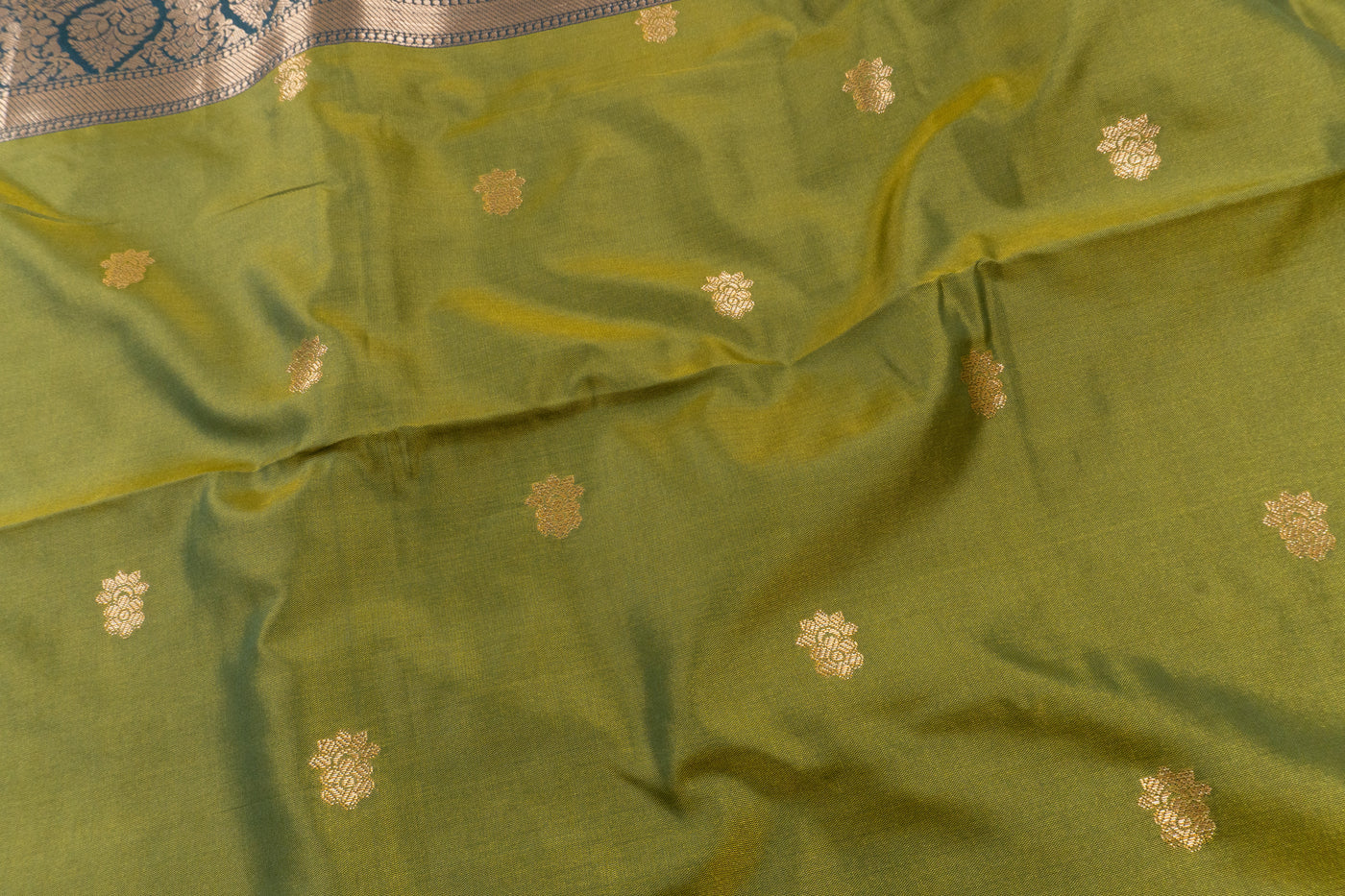 Dark Olive Color Rich Look Fancy Saree