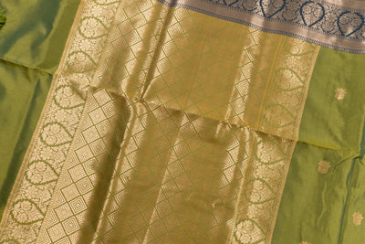 Dark Olive Color Rich Look Fancy Saree