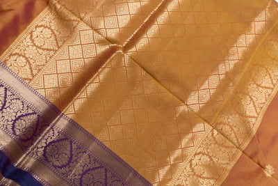 Dusty Orange Color Fancy Saree