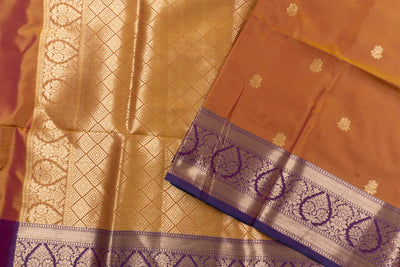 Dusty Orange Color Fancy Saree