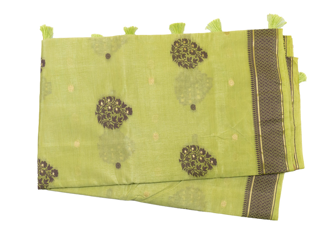 Light Green Color Fancy Cotton Saree