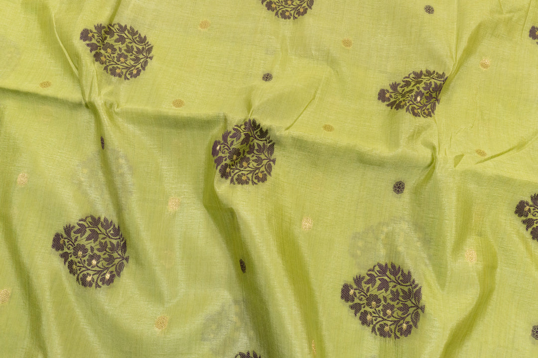 Light Green Color Fancy Cotton Saree