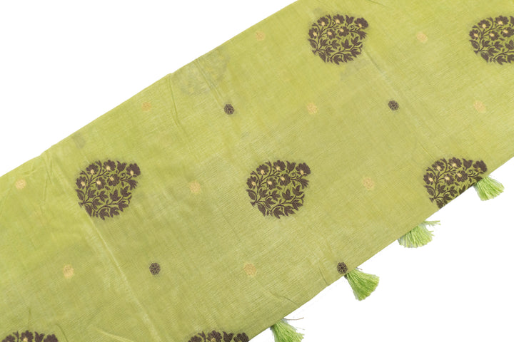 Light Green Color Fancy Cotton Saree