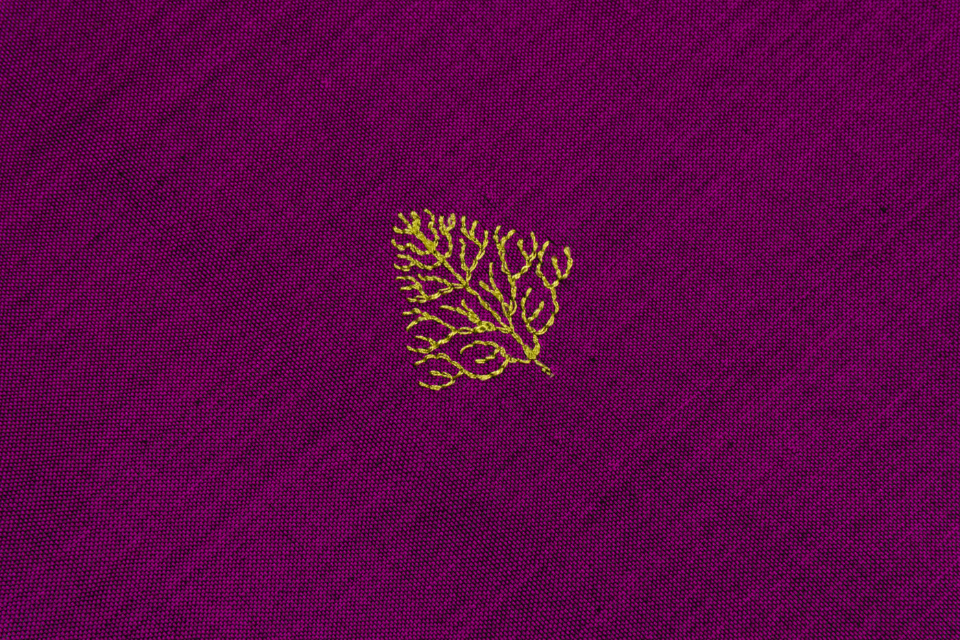 Purple Colour Cotton Embroidery Saree with contrast blouse