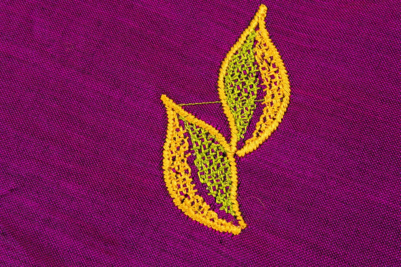 Purple Colour Cotton Embroidery Saree with contrast blouse