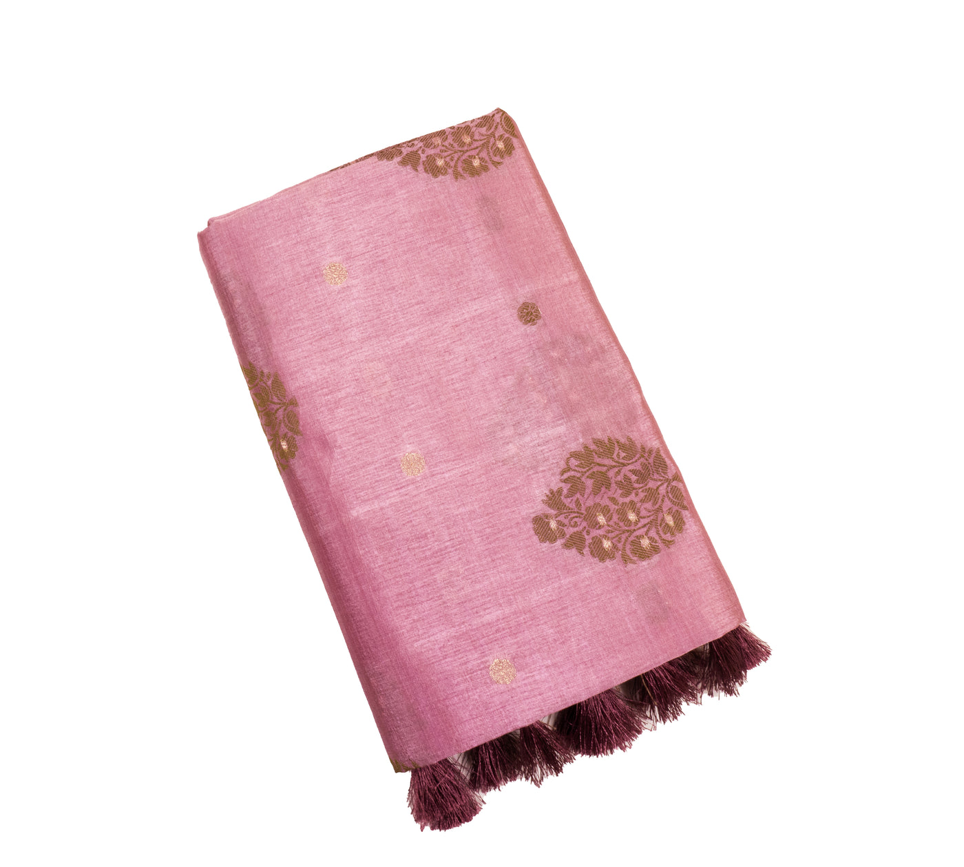 Onion Pink Color Fancy Cotton Saree