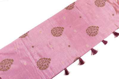 Onion Pink Color Fancy Cotton Saree